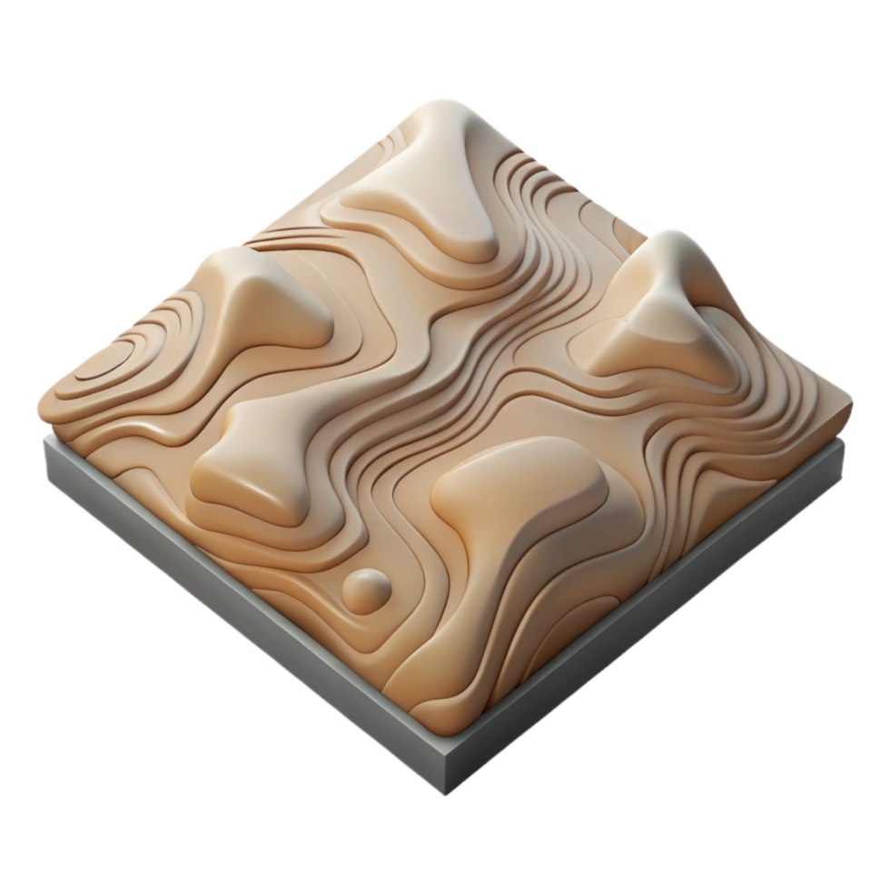 beautiful abstract Topographic Map Perspective Transparent Background Angled Viewpoint png