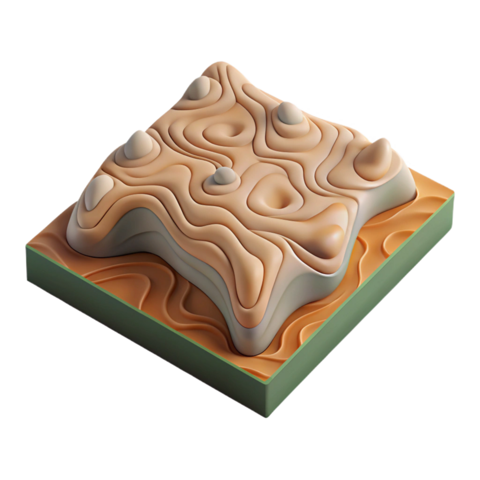 stunning modern Topographic Map Perspective Transparent Background Angled Viewpoint detailed png
