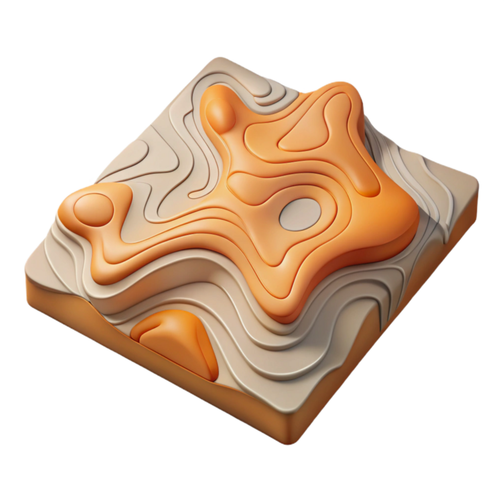 dramatic rustic Topographic Map Section Transparent Background exclusive png