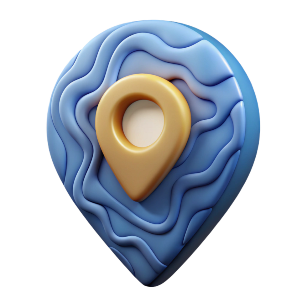 serene creative Topographic Map Symbol Isolated Element Clean Design premium png
