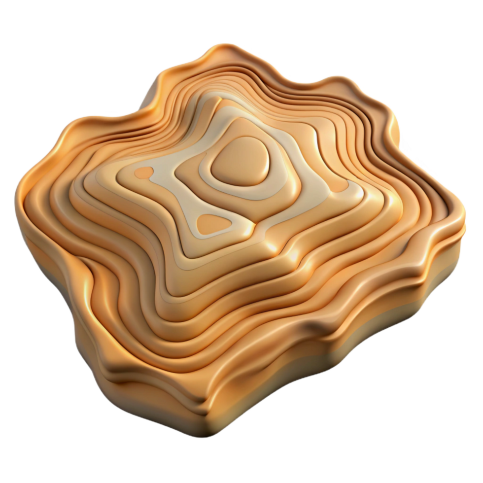 stunning contemporary Topographic Map Piece Cutout Unique Shape professional png