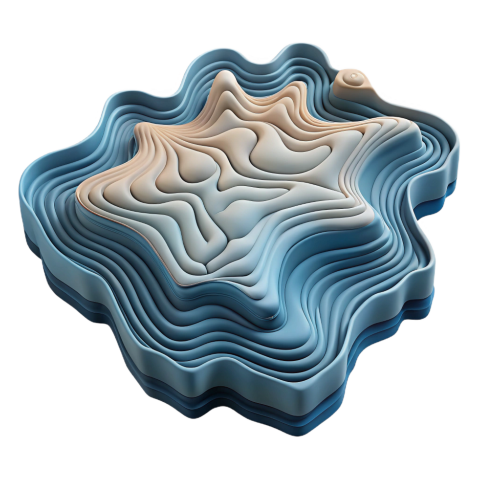 impressive abstract Topographic Map Piece Cutout Unique Shape high quality png