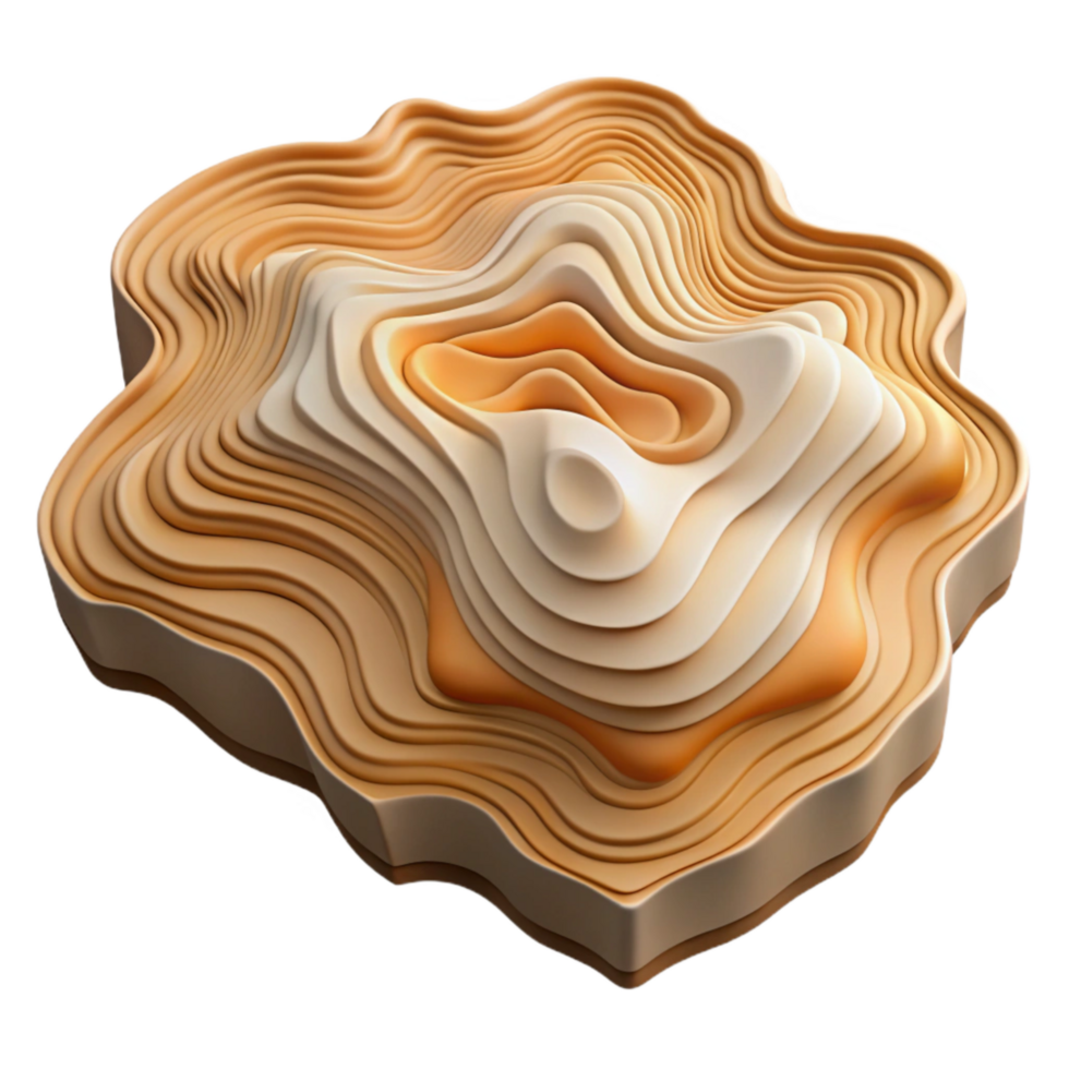 impressive artistic Topographic Map Piece Cutout Unique Shape png