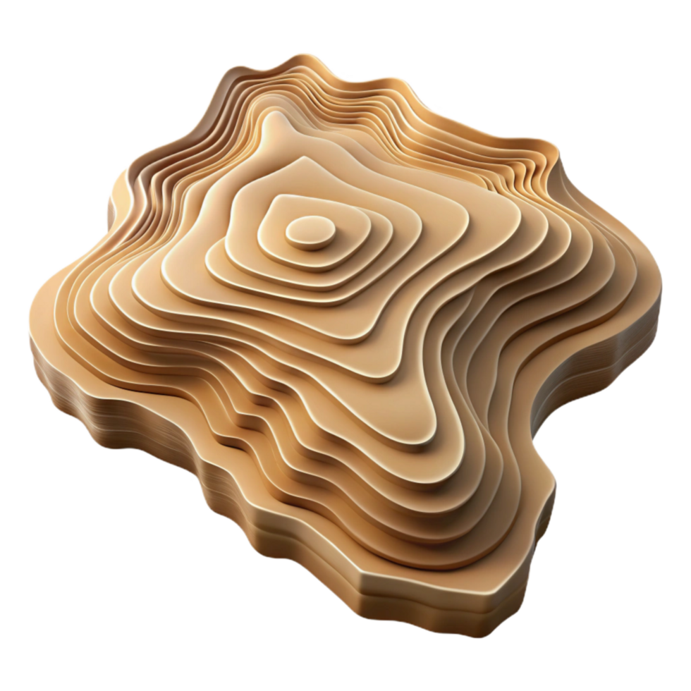 serene creative Topographic Map Piece Cutout Unique Shape exclusive png