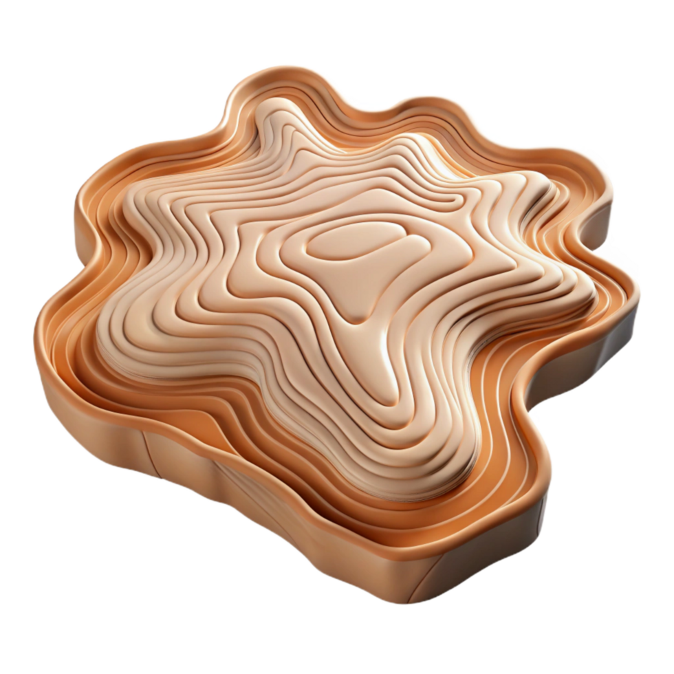 beautiful vintage Topographic Map Piece Cutout Unique Shape genuine png