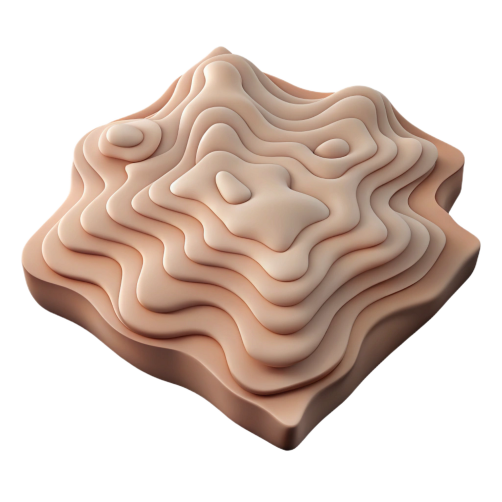 beautiful abstract Topographic Map with Soft Lighting Isolated Cutout high resolution png