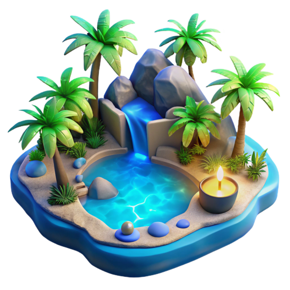 wonderful rustic Tropical Cove Transparent Background Blue Luminescence genuine png