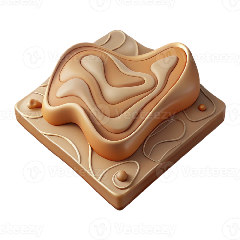 beautiful modern Vintage Topographic Chart Isolated Element Sepia Tone png