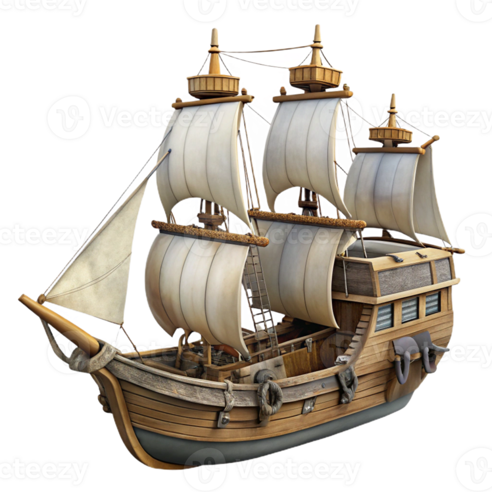 elegant creative Vintage Sailboat Under Storm Clouds Cutout premium png