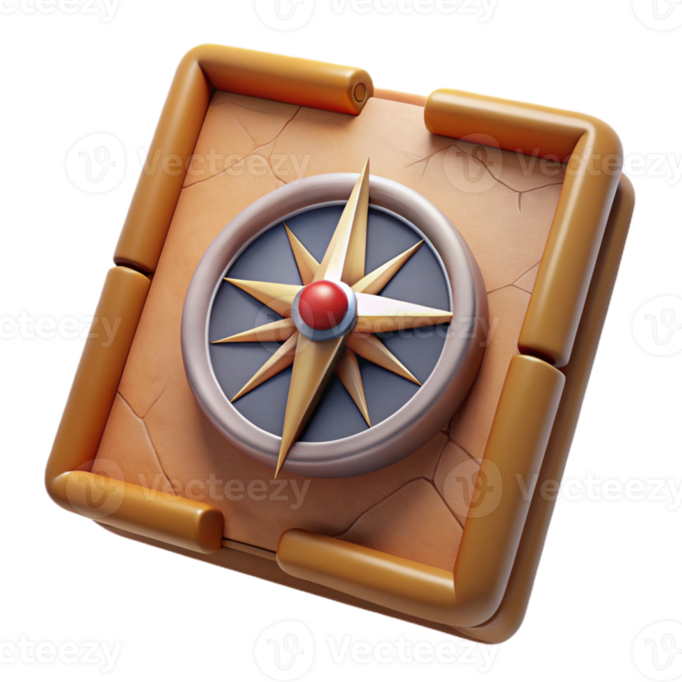wonderful contemporary Vintage Style Map with Compass Rose Isolated Element original png