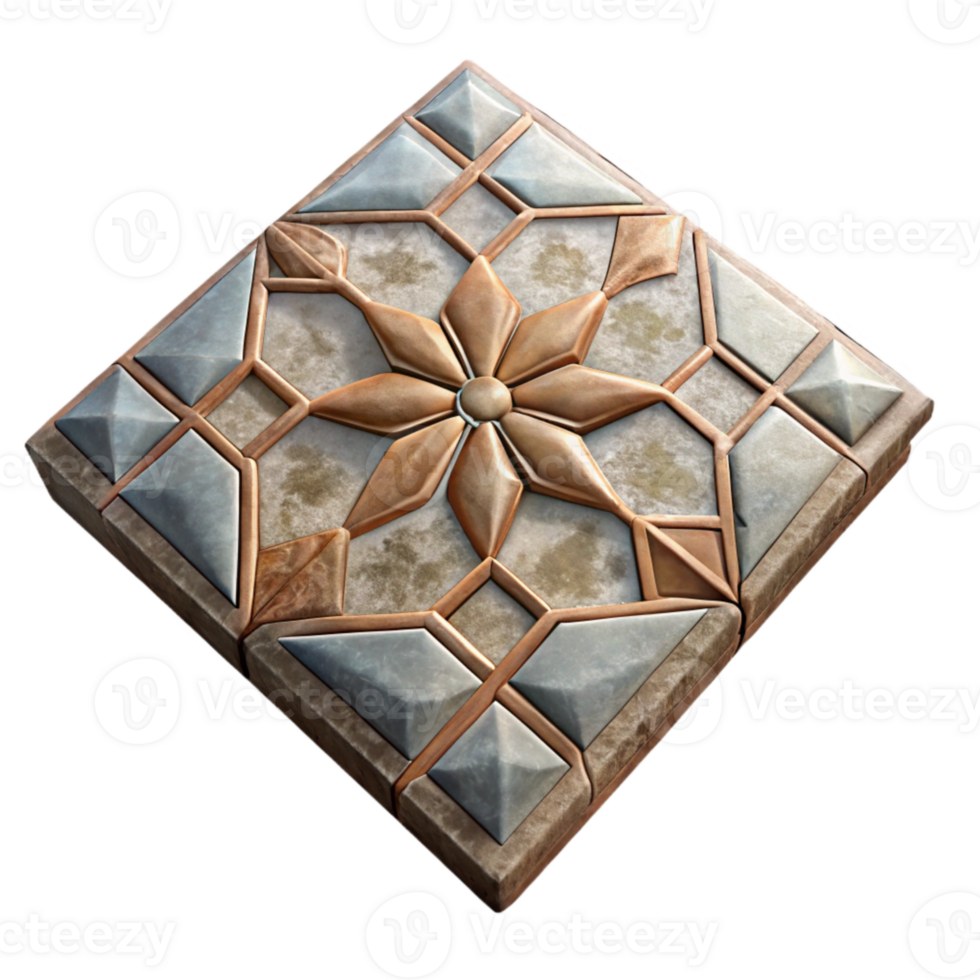 elegant classic Vintage Tile Texture Isolated with Geometric Pattern genuine png