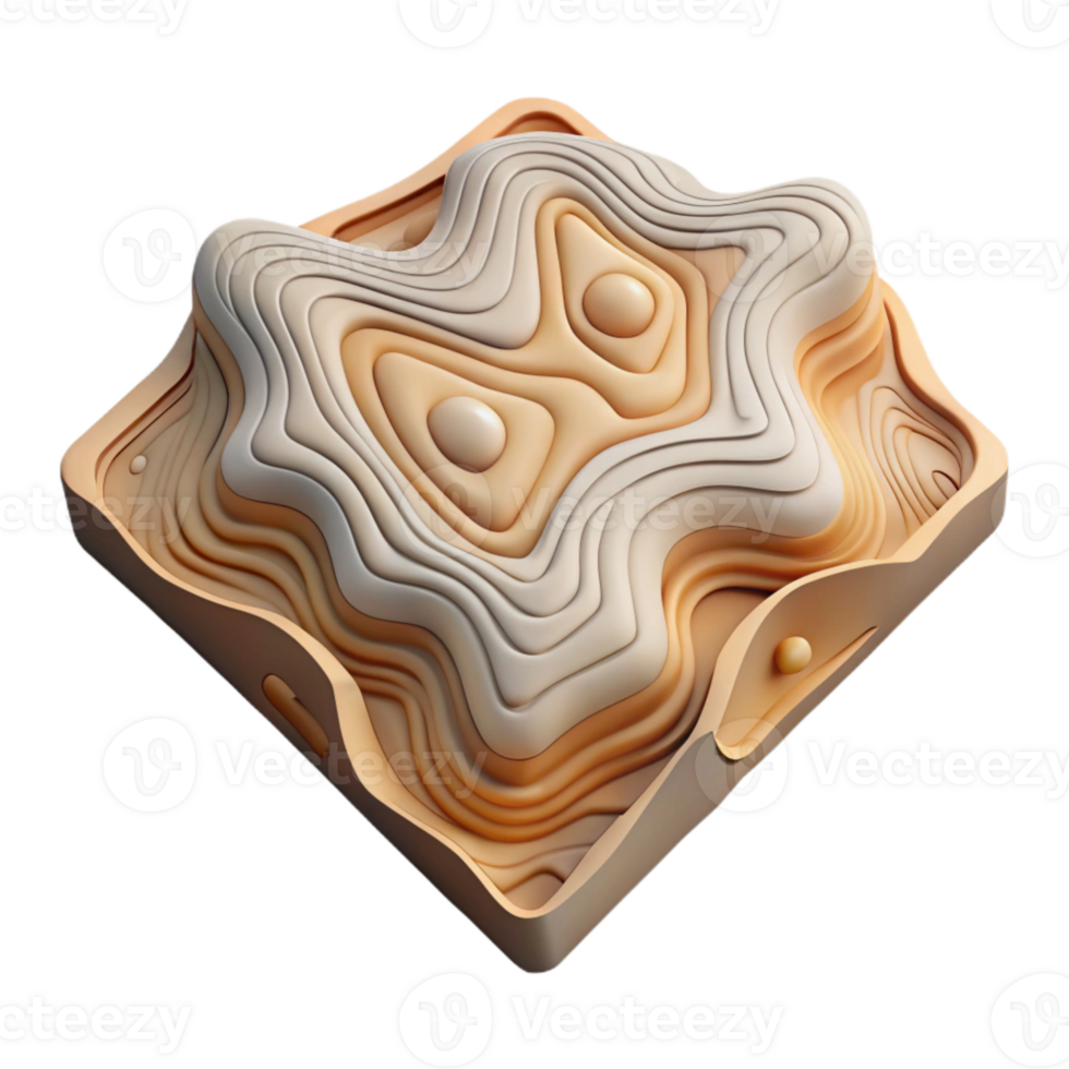 wonderful artistic Vintage Topographic Map Design Transparent Background detailed png