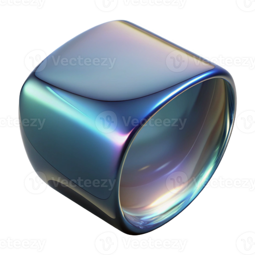 serene creative Warped Reality Glass Reflection Cutout Element authentic png