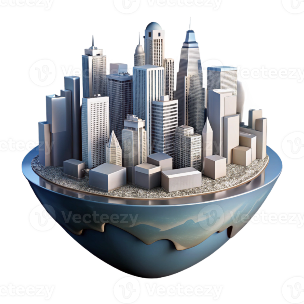 magnificent rustic Warped Cityscape Reflection Cutout Isolated exclusive png