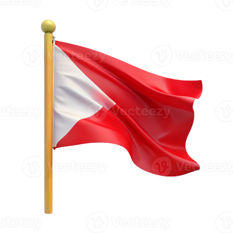 impressive creative Waving Zephyr Zone Flags Cutout Bright Red Color Transparent Background high quality png