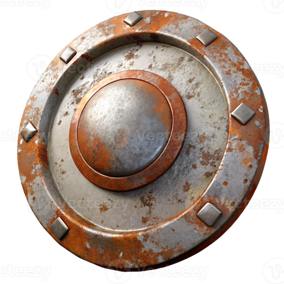 serene abstract Weathered Metal Plate Isolated with Realistic Rust genuine png