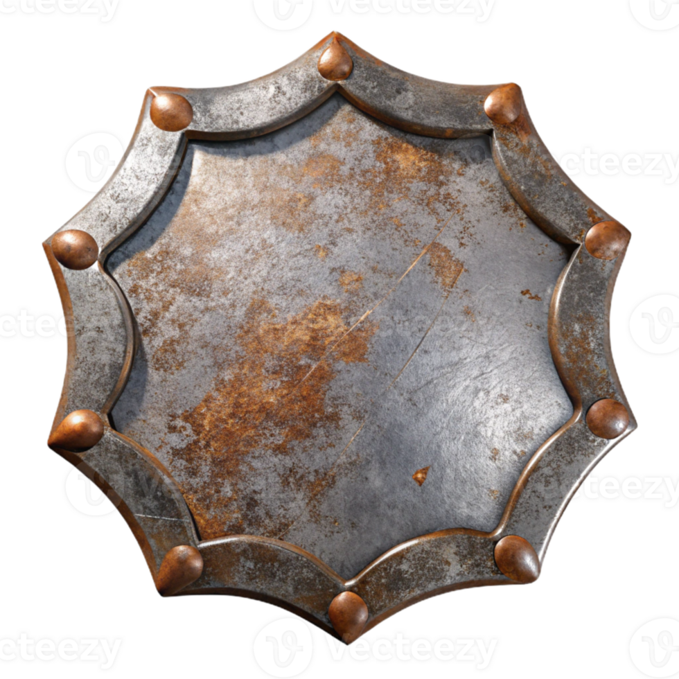 elegant creative Weathered Metal Plate Isolated with Realistic Rust original png
