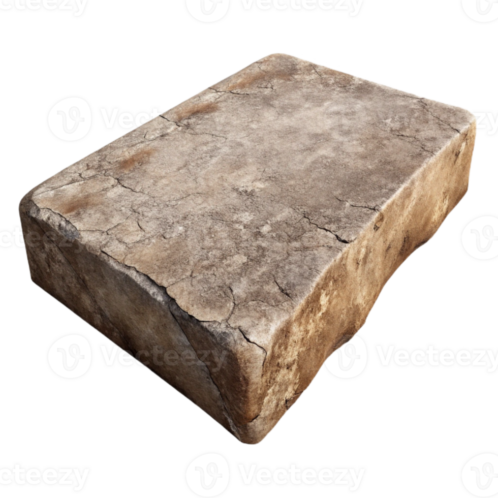 beautiful rustic Weathered Stone Slab Texture Isolated with Cracks and Scratches high quality png