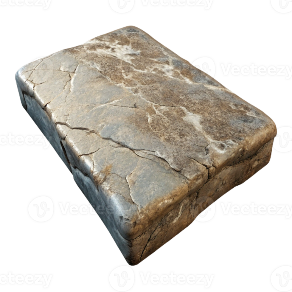 extraordinary artistic Weathered Stone Slab Texture Isolated with Cracks and Scratches exclusive png