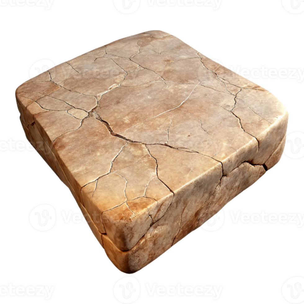 serene rustic Weathered Stone Slab Texture Isolated with Cracks and Scratches genuine png