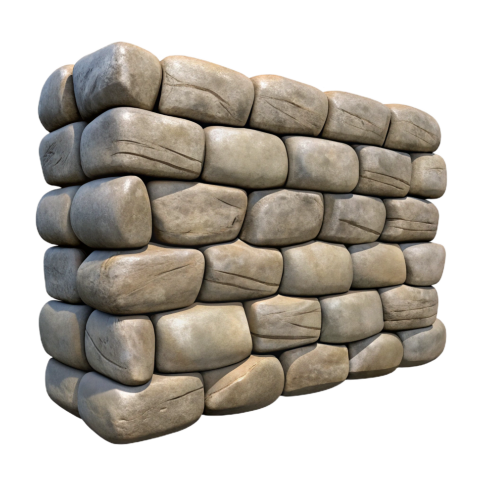 vibrant traditional Weathered Stone Wall Cutout Transparent Background authentic png