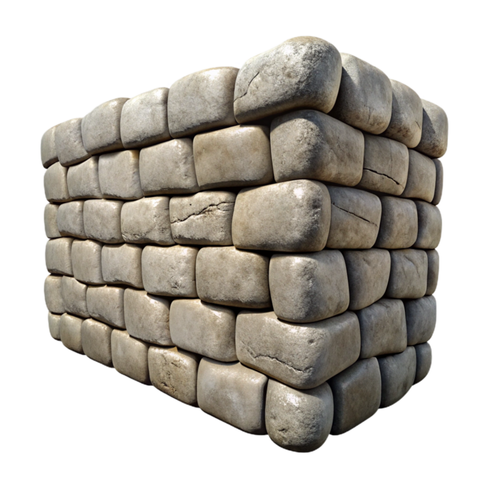 beautiful creative Weathered Stone Wall Texture Cutout on Transparent Background high quality png