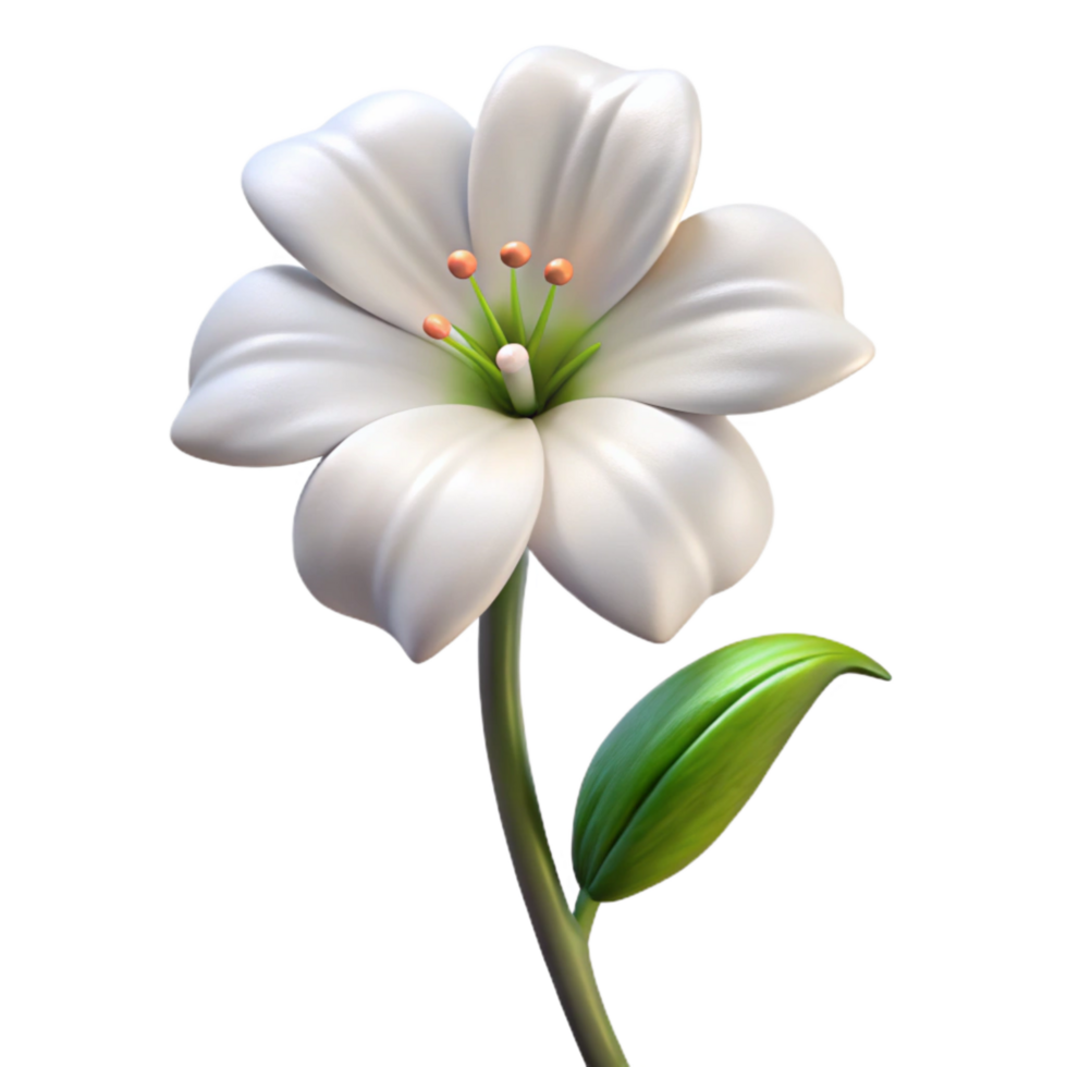 vibrant abstract White Campion Isolated with Detailed Stem high quality png