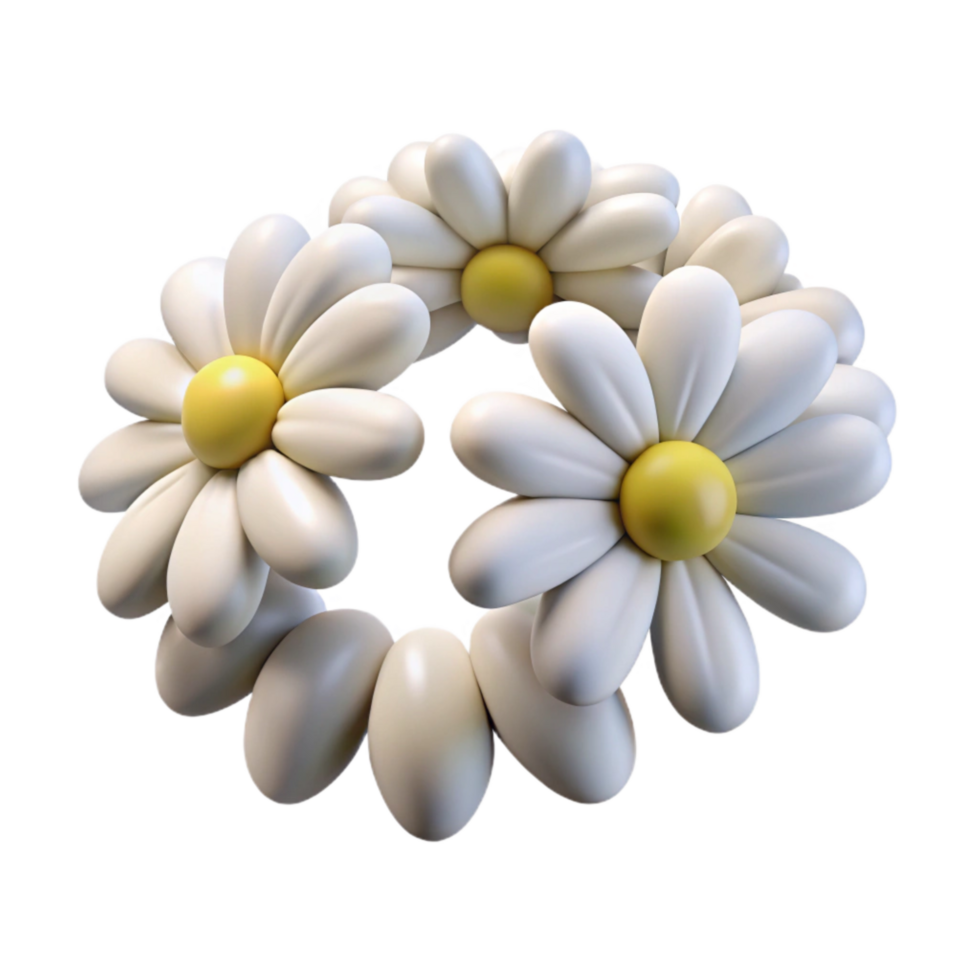 beautiful rustic White Daisy Chain Isolated Transparent Background high resolution png