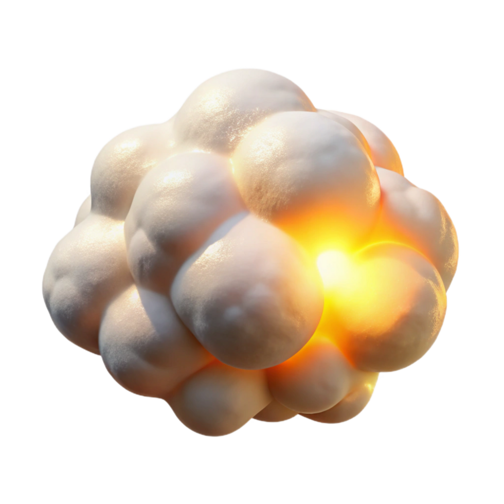 dramatic classic White Puffy Cloud Cutout with Bright Sunlight high resolution png