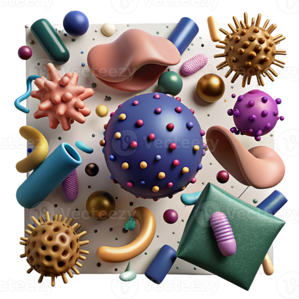 beautiful abstract Microorganism Pattern Seamless Design Isolated Element genuine png