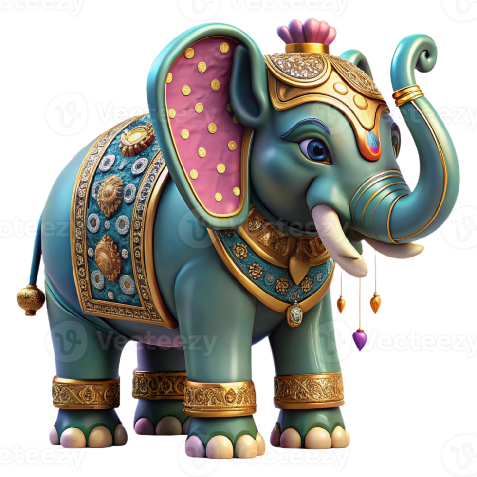 impressive artistic Decorated Elephant Statue with Intricate Details Isolated exclusive png