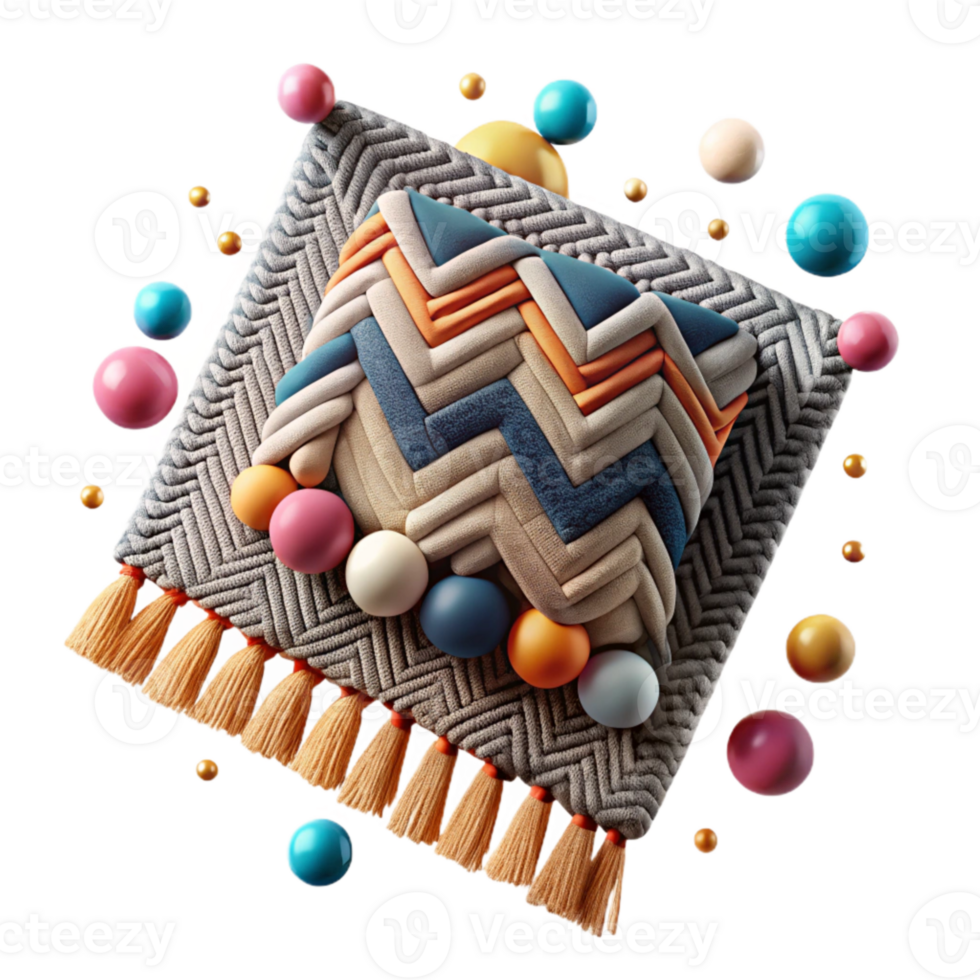 impressive traditional Handwoven Tapestry with Geometric Patterns Isolated exclusive png