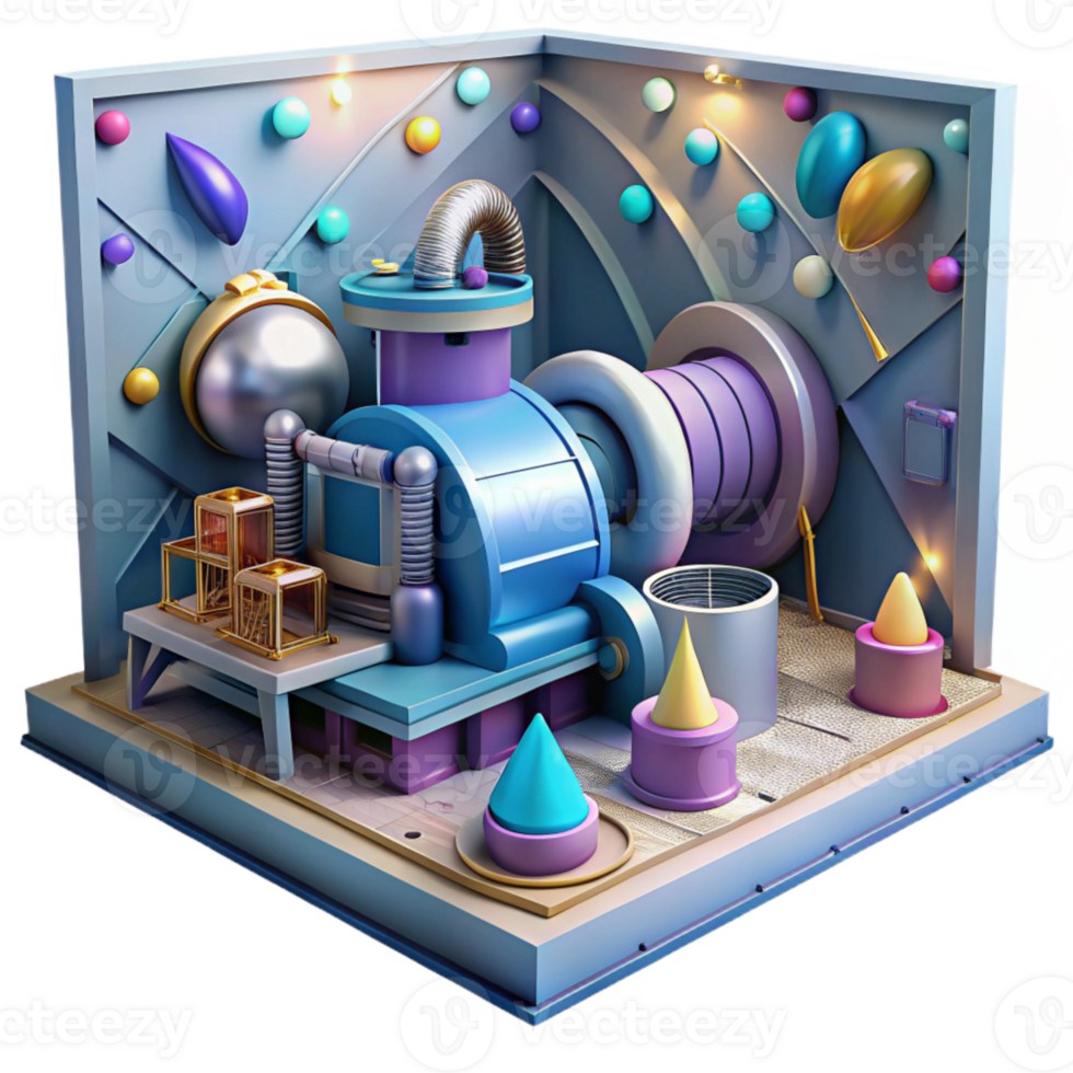 elegant creative Hydropower Turbine Generator Room Interior Transparent Background original png
