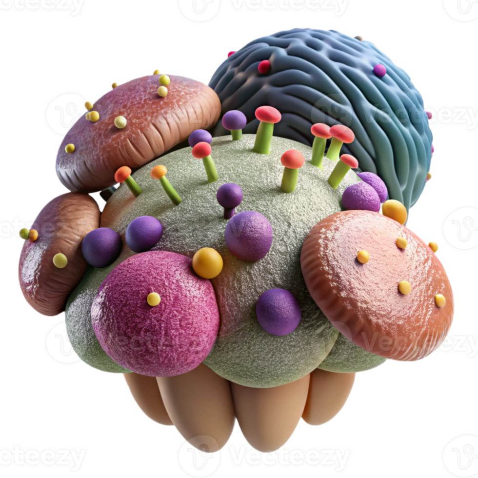 beautiful abstract Fungi Spores Microscopic Detail Isolated Cutout high resolution png