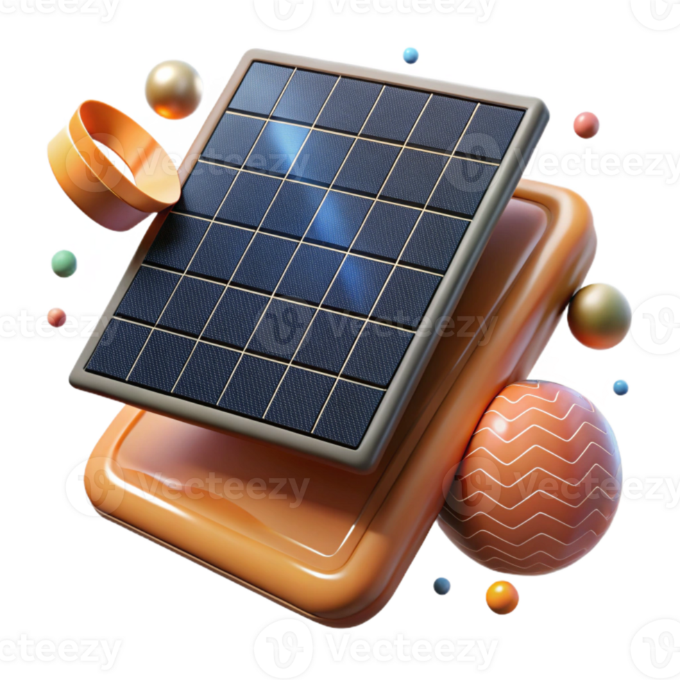 magnificent creative Solar Panel with Bird Perched on Top Transparent Background original png