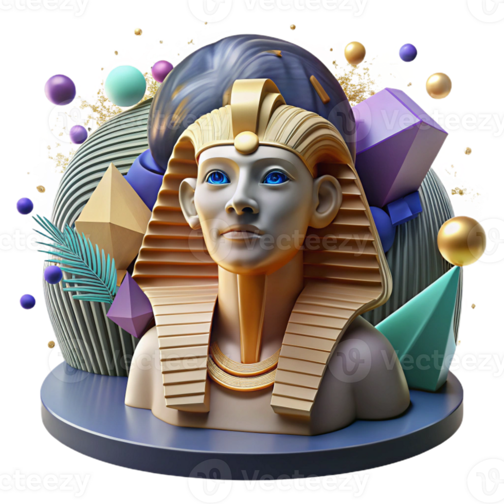 magnificent creative Egyptian Sphinx Statue Front View Transparent Background authentic png