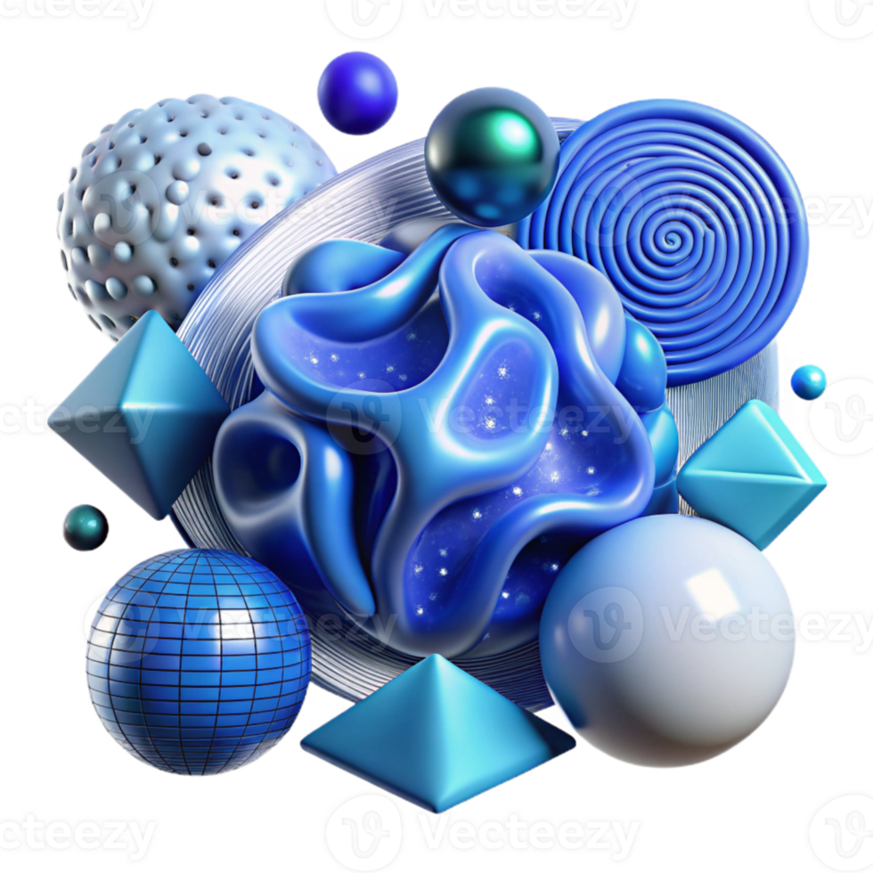impressive vintage Abstract Ai Neural Network with Blue Glow Transparent Background exclusive png