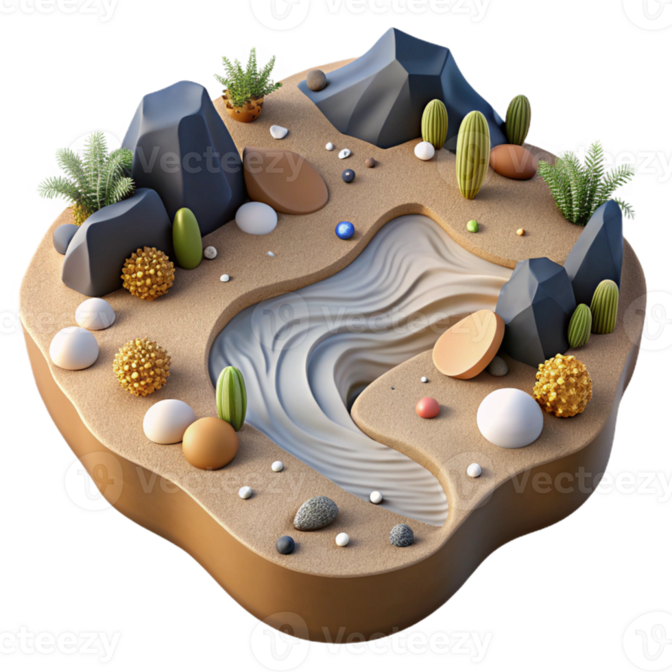 serene artistic Drought Affected Landscape Top View Cutout exclusive png