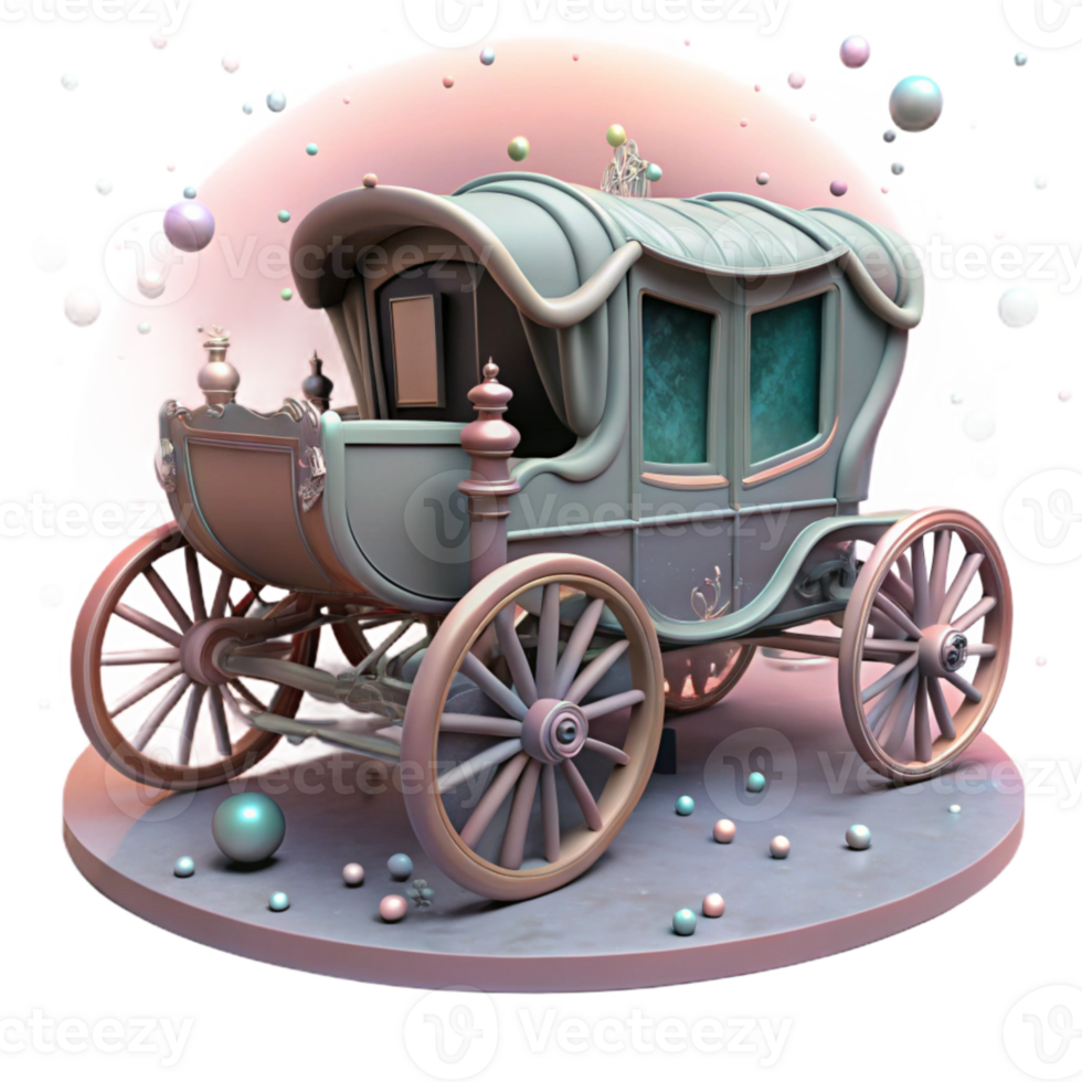 beautiful artistic Antique Horse Carriage Side View Isolated exclusive png