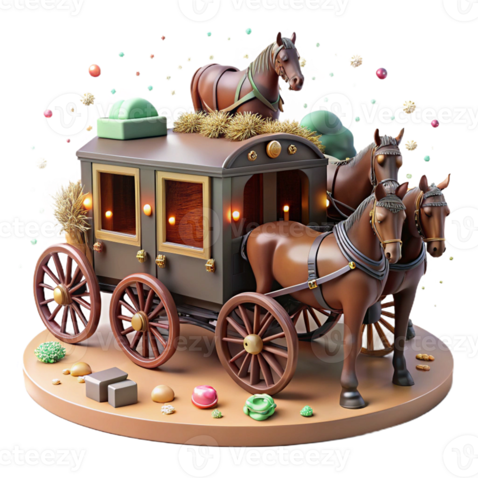 extraordinary modern Stagecoach with Horses Cutout Transparent Background original png