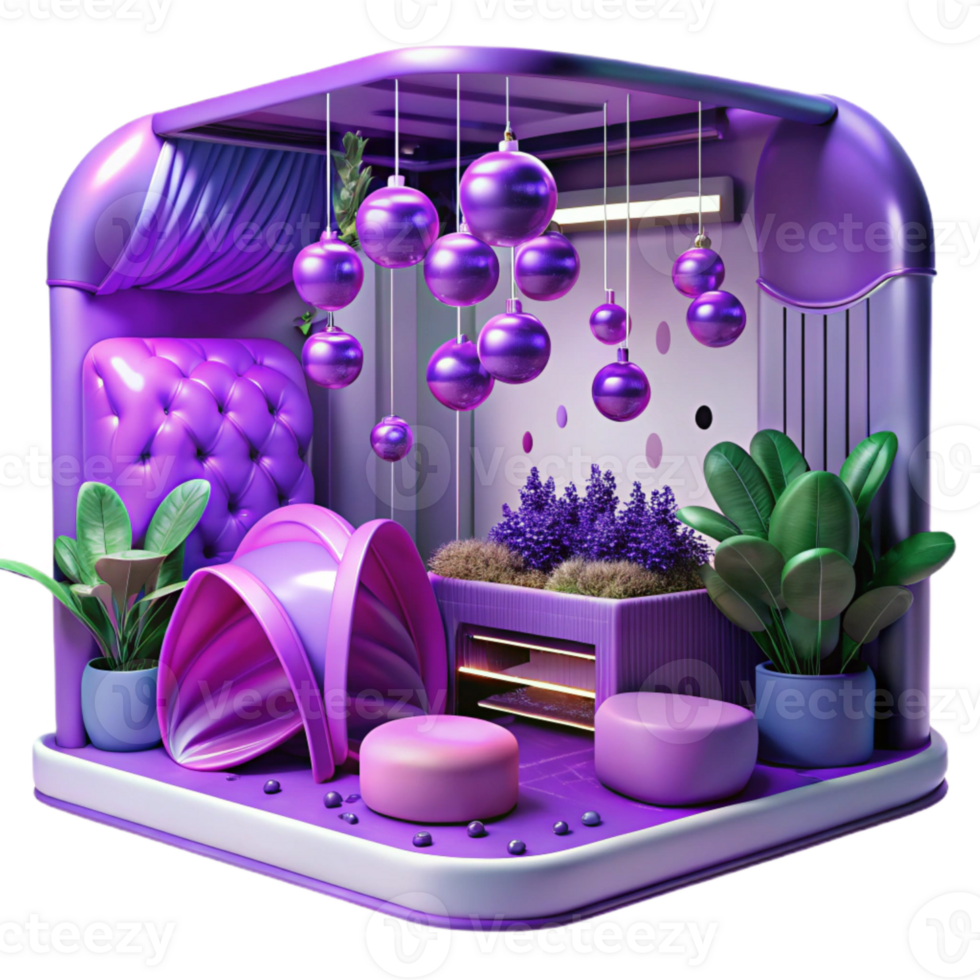 extraordinary abstract Vertical Farm Interior with Pink Light Cutout detailed png
