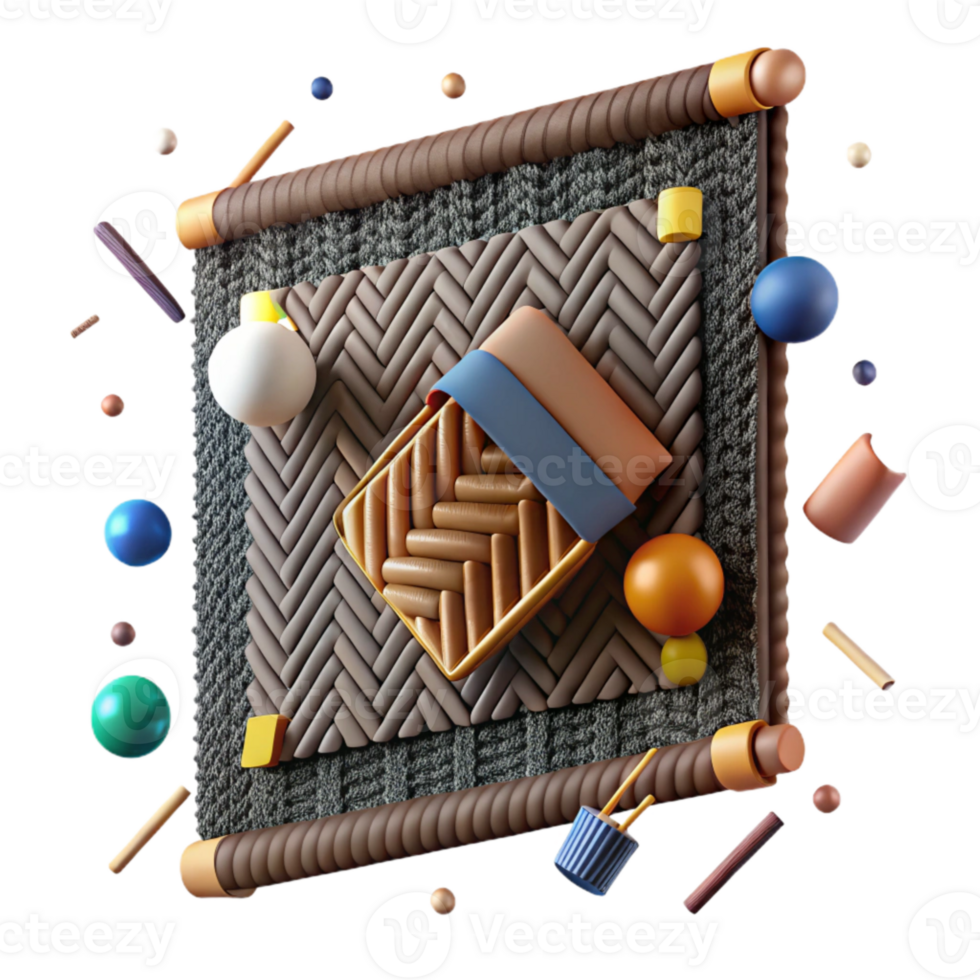elegant modern Woven Tapestry Isolated Geometric Design authentic png