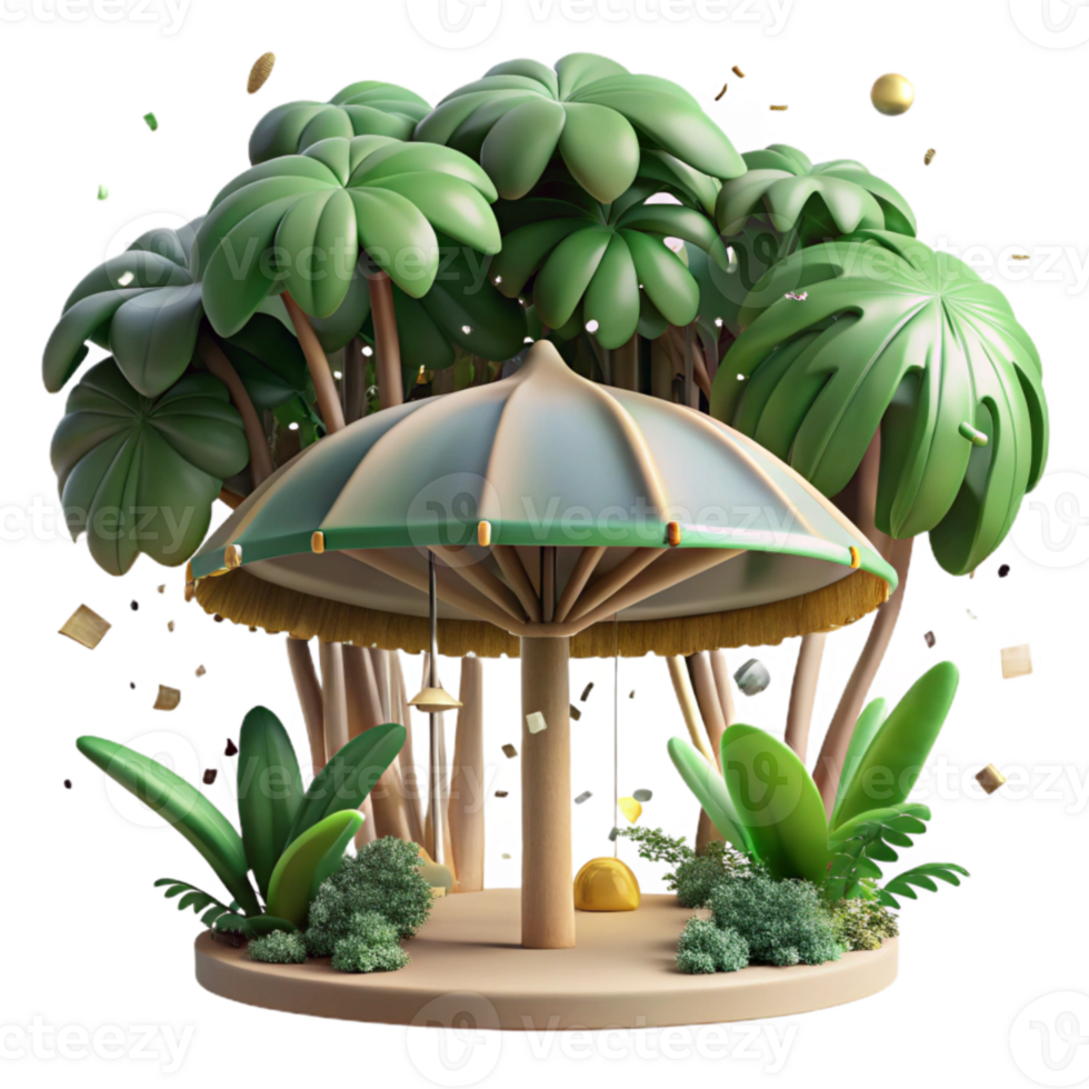 elegant abstract Rainforest Canopy Top View Cutout Element high quality png