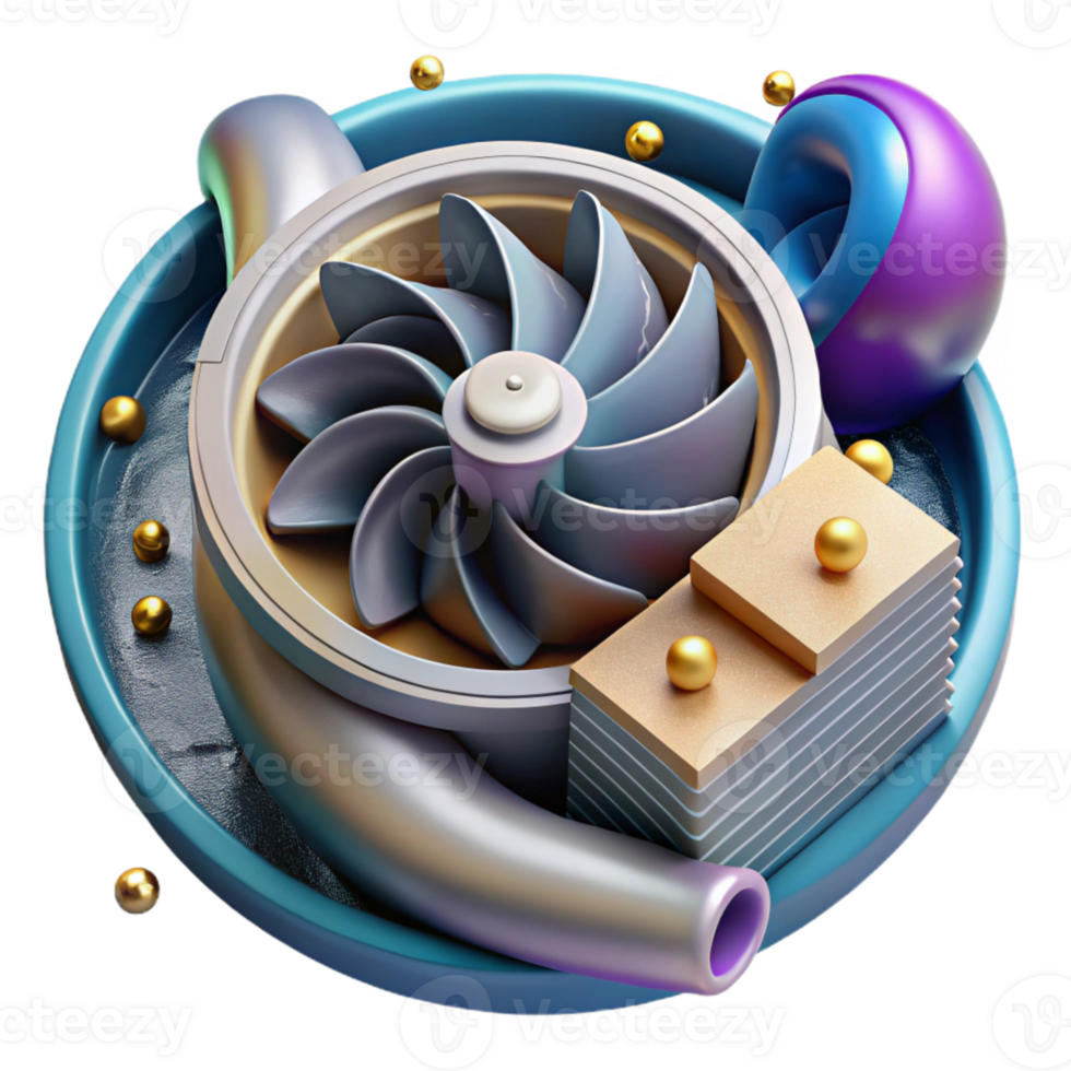impressive vintage Hydropower Turbine Water Inlet Close Up Transparent Background professional png