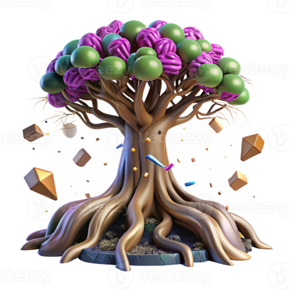 vibrant traditional Resilient Tree with Exposed Roots Transparent Background premium png