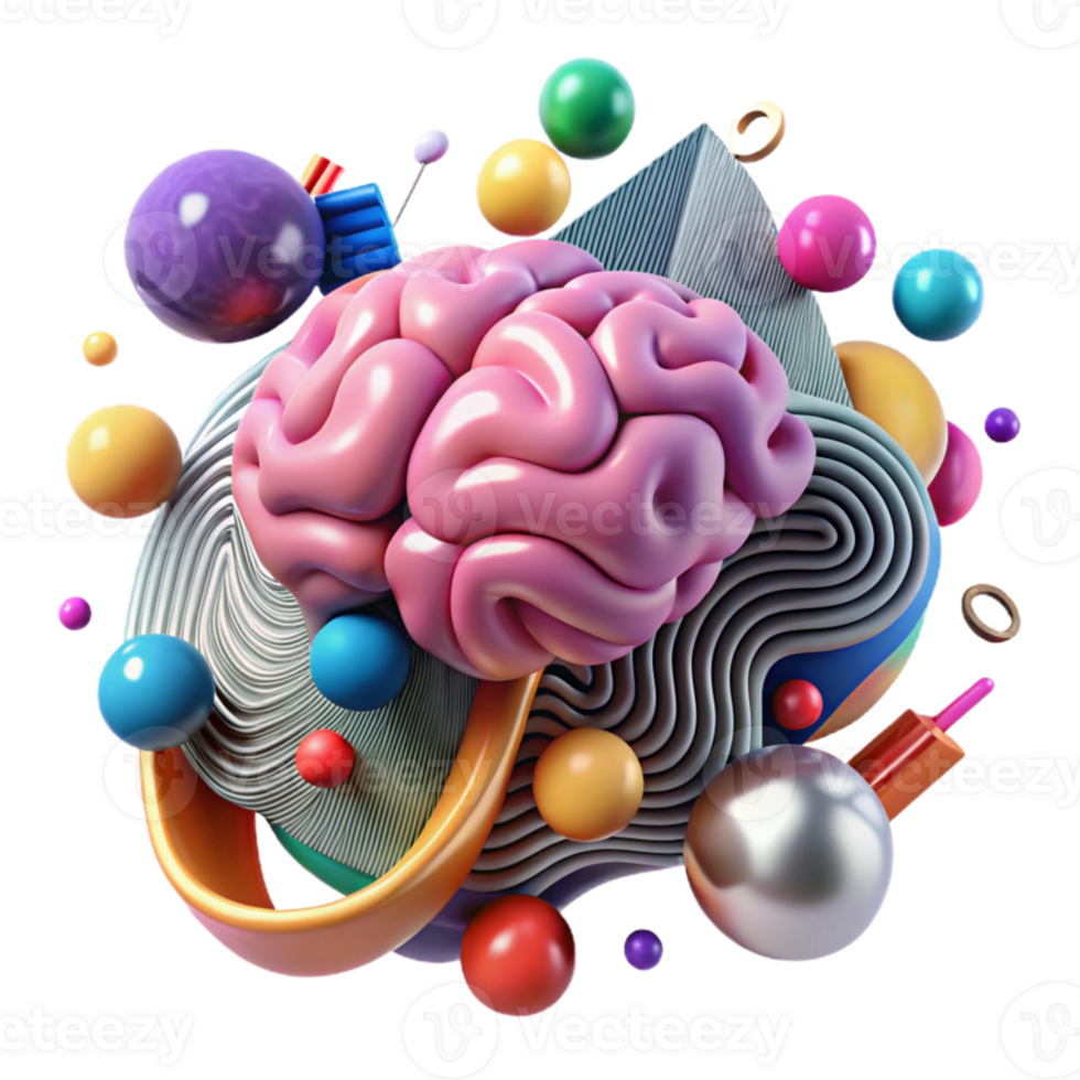 beautiful traditional Abstract Brain Network Colorful Isolated Element exclusive png