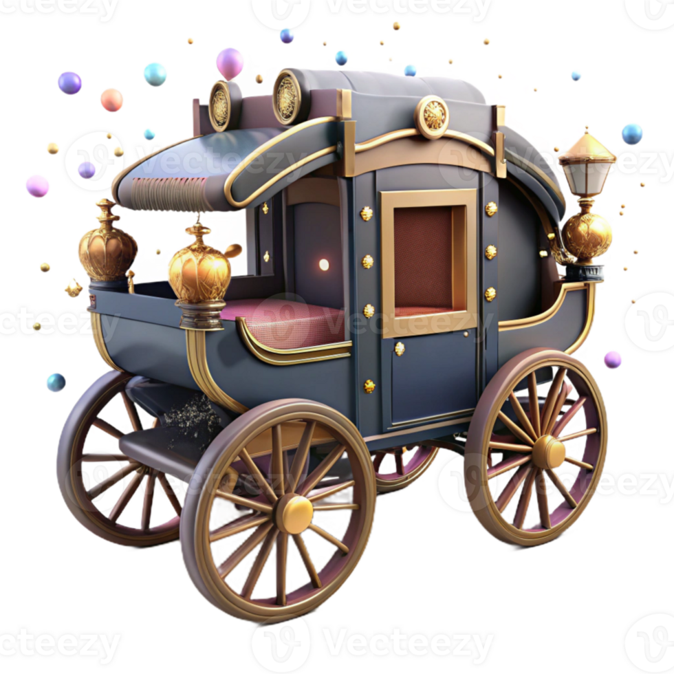 impressive rustic Vintage Horse Carriage Side View Isolated professional png