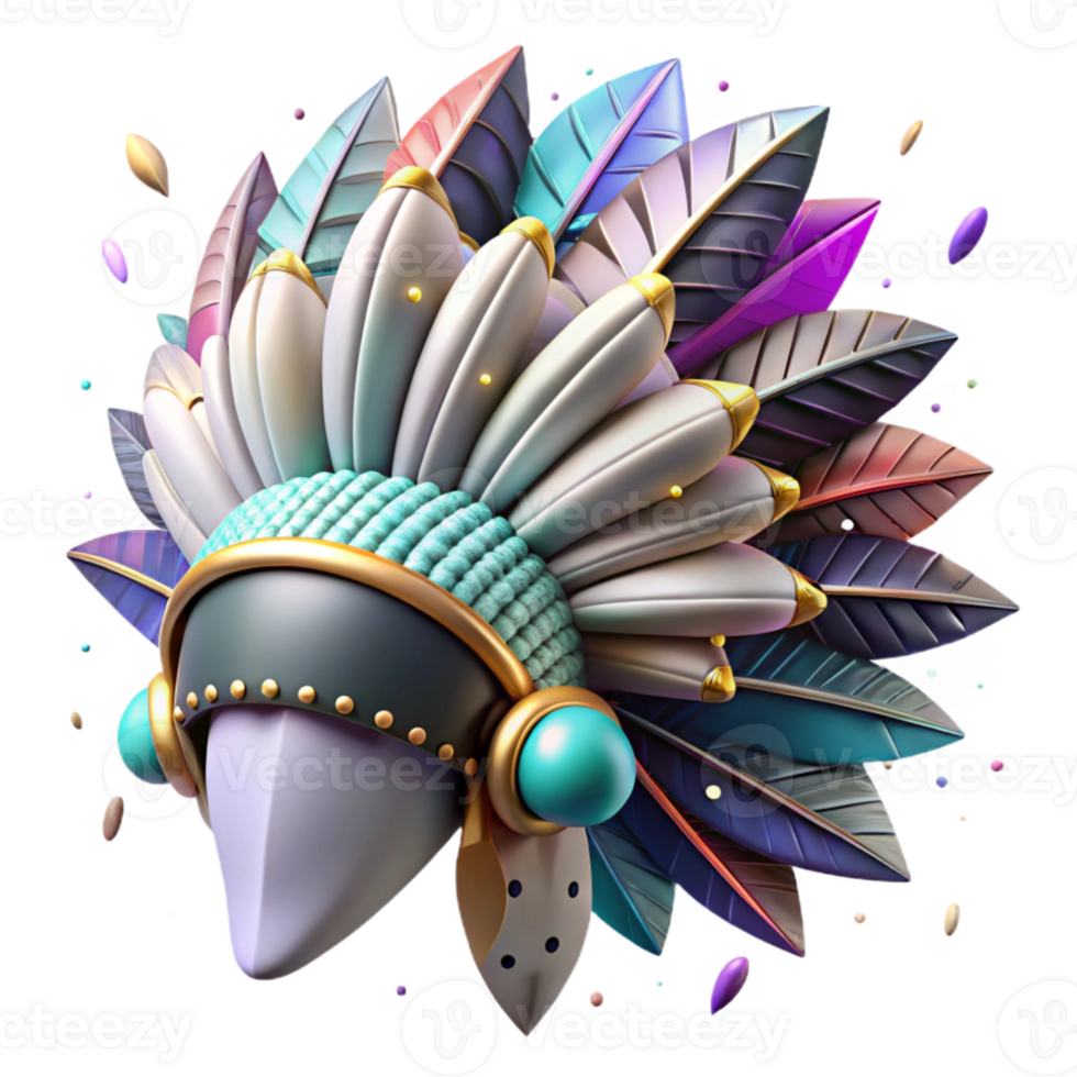 extraordinary minimalist Tribal Headdress Cutout Feather Detail high quality png