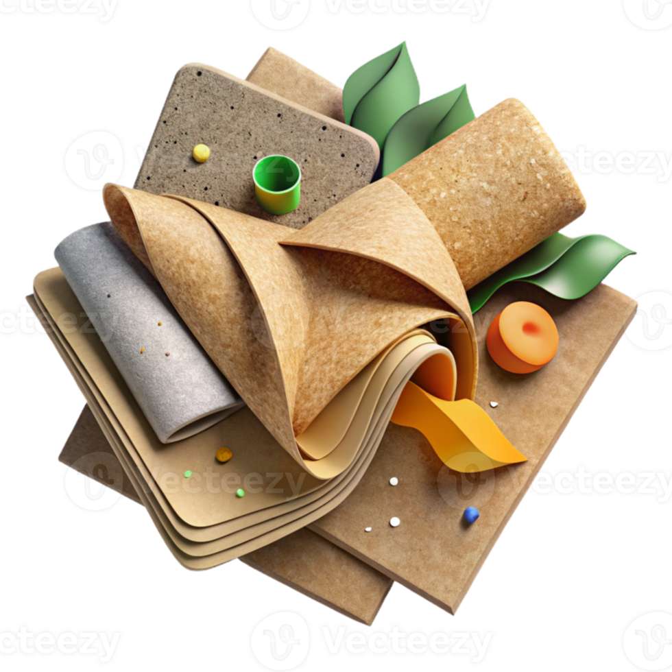 elegant artistic Recycled Paper Texture Rough Cutout Element professional png