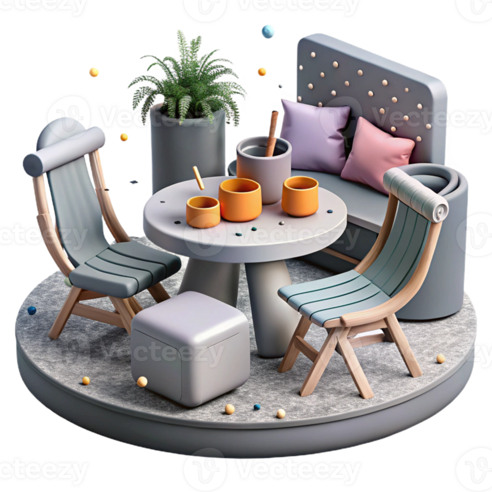 elegant creative Recycled Plastic Garden Furniture Gray Color Transparent Background professional png